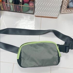 lululemon athletica Men's Belt Bag in Gray with Neon Green Trim